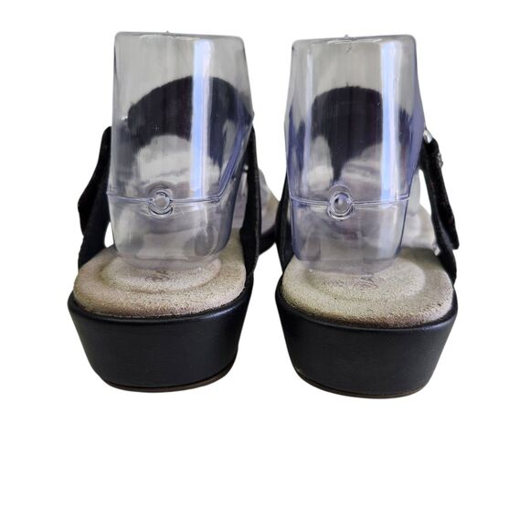 Ariat Poolside Thong Sandals Womens 9B Black Leather Silver Rings Slip On Casual - Picture 7 of 12